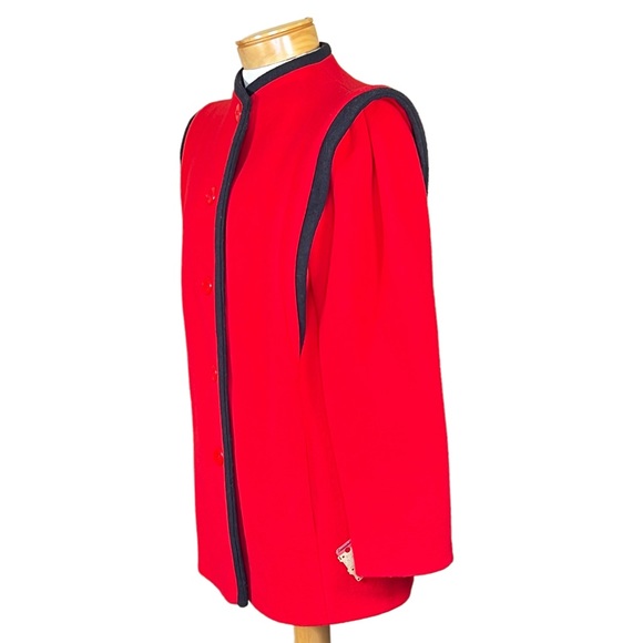 Royal Balkan Tailors Vintage Dead Stock Red & Black Wool Blazer Size 11 … - Picture 16 of 16